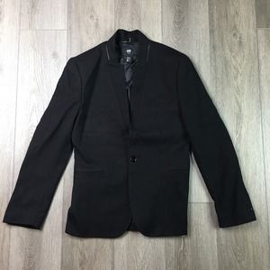 H&M Slim Fit Single Button Long Sleeves Blazer Jacket Lined Black Size 36R